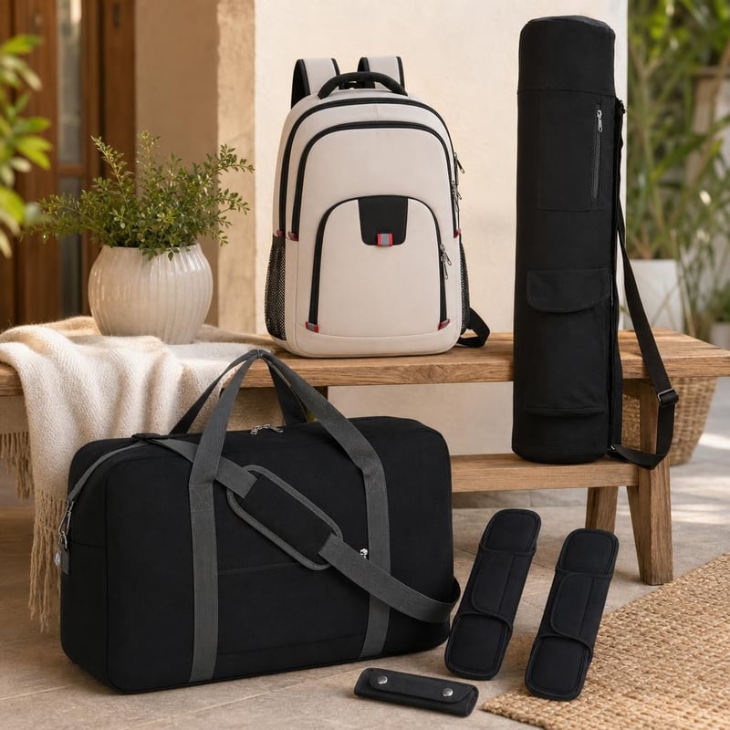 Set za putovanja i posao: 1x ruksak + 1x jastučići za ramena + 1x laptop ruksak + 1x putna torba + 1x remen