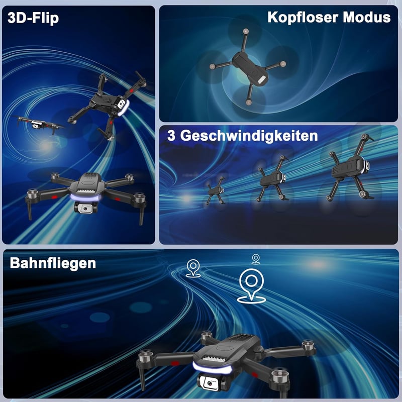 Wipkviey B15 Drón 4K Kamerával - Kefenélküli Motoros FPV Összecsukható Quadkopter 36 Perces Repülési Idővel, 2 Akkumulátorral, Kezdőknek és 