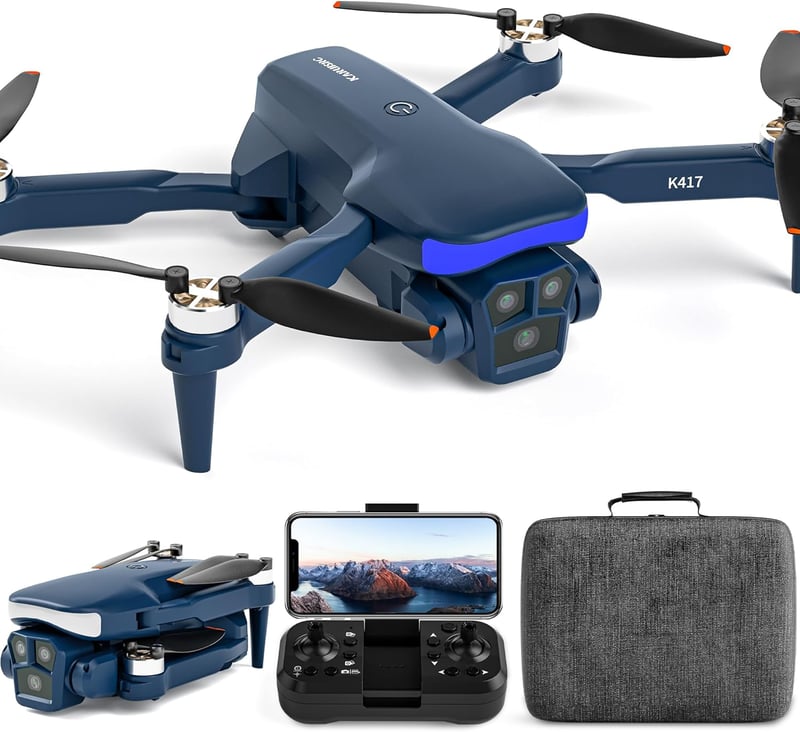 karuisrc Összecsukható Drón 2 Kamerával - WiFi FPV Quadcopter Kezdőknek, Kefementes Motor, 1080P HD Kamera, 20 Perc Repülési Idő, Egyérintés