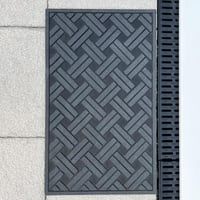 Ultralux Gumi Lábtörlő 75x45cm - Kültéri-Beltéri Csúszásmentes Szennyfogó Szőnyeg Fekete-Ezüst Mintával, Vízálló, Strapabíró, Könnyen Tisztí 4