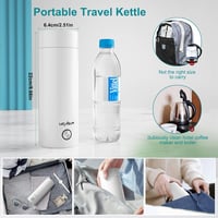 ZONJIE Hordozható Mini Utazó Vízforraló 400ml - Rozsdamentes Acél, 3 az 1-ben Automata Kikapcsolással - Tea, Kávé, Tej Melegítésére 4