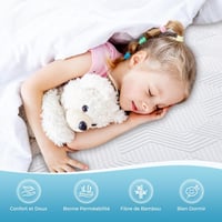 Autsel Memory Foam Matracvédő 140x190 cm - 7,5 cm Vastag Memóriahabos Fedőmatrac Csúszásgátló Réteggel, Mosható, Légáteresztő, Fehér 4