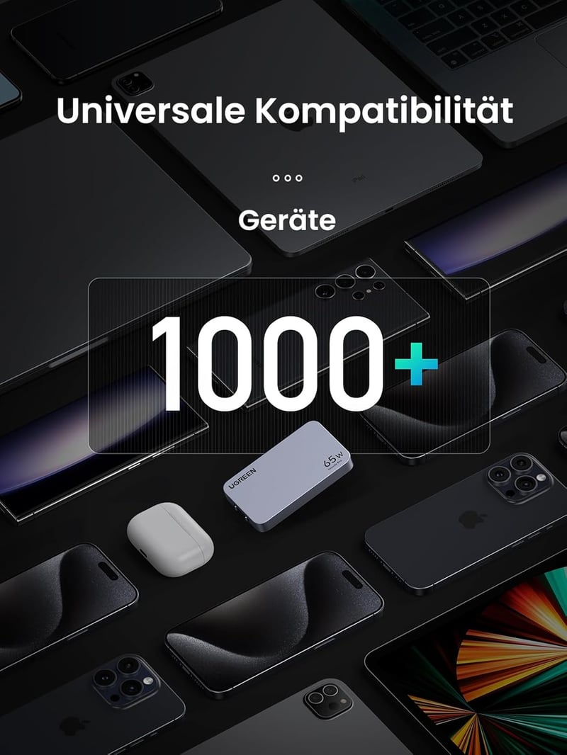 UGREEN Nexode Pro 65W USB-C GaN Töltő - 3 Portos Gyorstöltő MacBook, iPad, iPhone 16, Galaxy S24, Dell XPS Készülékekhez, EU/US/UK Csatlakoz