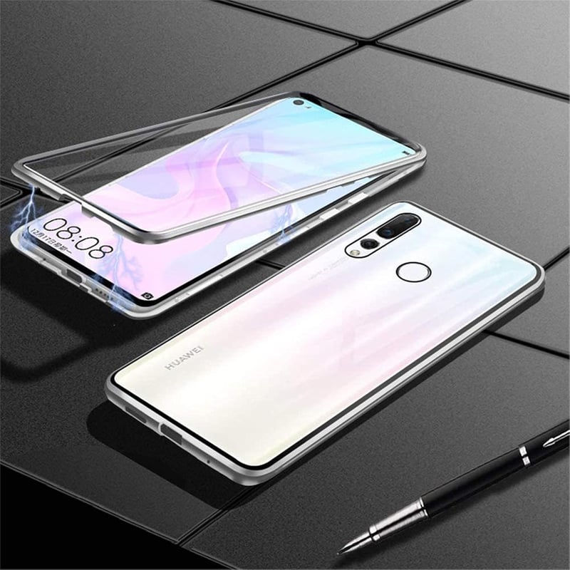 Xiaomi Redmi Note 12 Pro 5G mágneses tok - 360° védelem, ezüst alumínium keret