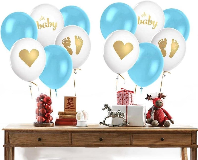 Kék elefántos "It's A Boy" babaváró dekoráció konfettivel - Feelairy