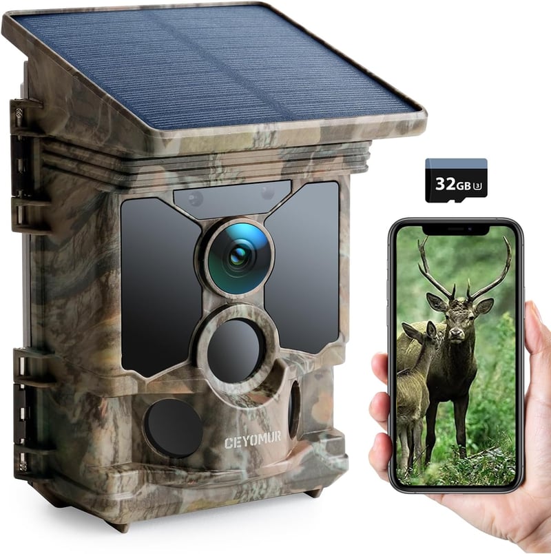 CEYOMUR 4K 30fps WiFi vadkamera, 46MP, 120° érzékelés, éjjellátó, IP66