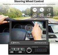 Hikity 7"-os motoros kijelzős 1DIN autórádió, Bluetooth, tolatókamera, Android/iOS tükrözés 5
