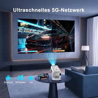 Eroshoo Mini Projektor 1080P Natív Felbontással - 4K Támogatás, 210° Forgatható, Android 11, WiFi 6, Bluetooth 5.2, Hordozható Házimozi Proj 3