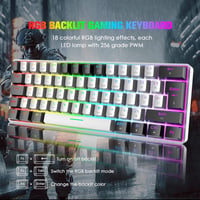 ZIYOU LANG 60% Kompakt RGB Mechanikus Gamer Billentyűzet, Kék Kapcsolók, PC/PS4/Xbox 8