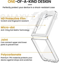 Doeshine Átlátszó Tok Samsung Galaxy Z Flip 7 FE/Z Flip 6 Telefonhoz - Ultravékony Szilikon TPU Védőtok Beépített Kijelzővédővel, Ütésálló P 6