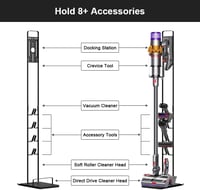 Dyson porszívó állvány kerekekkel - V15, V11, V10, V8, V7, V6 kompatibilis, fúrás nélkül 3