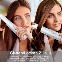 ADOBIRD Vezeték Nélküli Hajvasaló és Hajgöndörítő 2in1 - 5000 mAh Akkumulátor, Titán Lapok, 3 Hőfokozat, Gyors Felfűtés, Utazáshoz, Fehér 3