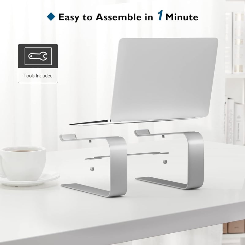 BONTEC Ergonomikus Laptop Állvány Íróasztalhoz, Ezüst Notebook Tartó 10-17,3 Hüvelykes Laptopokhoz Kompatibilis