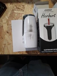Elektrické strúhadlo na ceruzky JOLLY Herbert s USB, automatickým vypínaním, pre umelecké ceruzky a ceruzky s hrubou tuhou, biele – použité 3