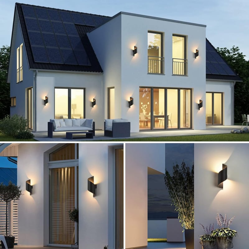  2 db LED Kültéri/Beltéri Fali Lámpa 10W - IP65 Vízálló, 3000K Meleg Fehér, Modern S-alakú Alumínium Dekorációs Világítás
