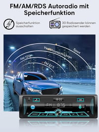 CAR Bluetooth autórádió 7 színű LCD kijelzővel, 4x65W, FM/AM/USB/AUX 5