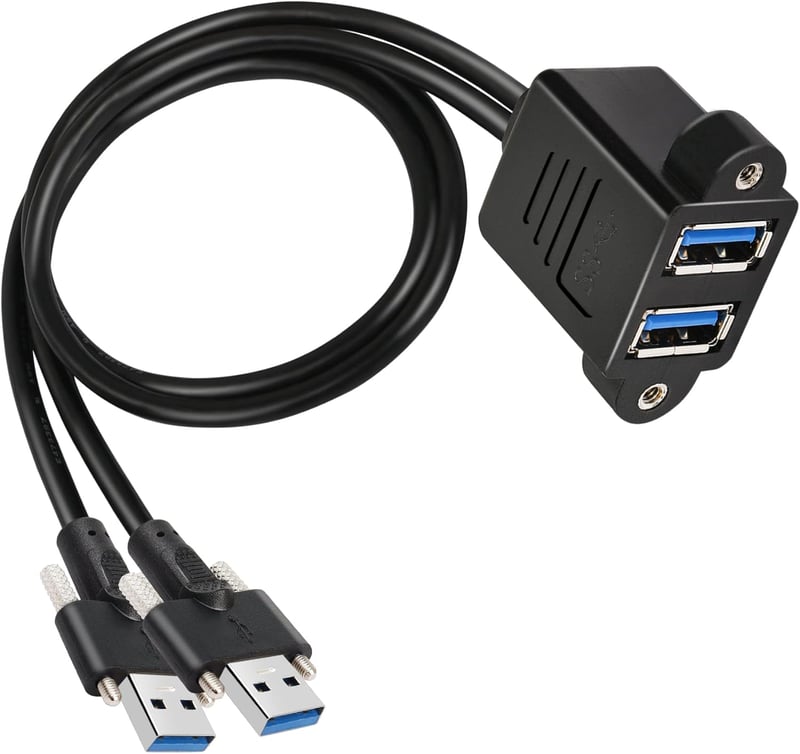 GINTOOYUN 0,5m Dupla USB 3.0 Hosszabbító Kábel Csavaros Rögzítéssel - Laptop, PC Csatlakoztatáshoz, Fekete

AI: I've created a Hungarian tit