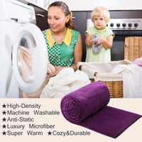 HOZY Lila Puha Plüss Takaró 150x200cm - Meleg Fleece Ágytakaró és Kanapévédő 8