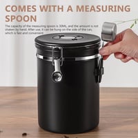 ZONJIE Légmentesen Záródó Kávétároló - 2,8L Rozsdamentes Acél Kávébab Tartály CO2 Szeleppel, 1kg Kapacitás, Mérőkanállal és Dátumjelzővel 5