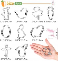 Húsvéti süteményvágó szett - 9 részes rozsdamentes acél forma készlet 2