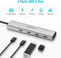 RSHTECH 10Gbps USB-C Hub 4 portos, MacBook Pro/Air M1/M2 kompatibilis, ultravékony alumínium adapter 5