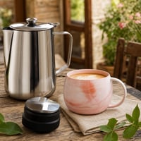 Lattevarázs set za kavu: 1x vrč za mlijeko 600ml + 1x šalica 300ml + 1x podesivi distributer kave 1