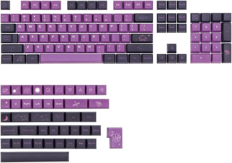 EPOMAKER Űrutazás MDA PBT Keycap Szett 147 Gombos ISO Mechanikus Billentyűzethez