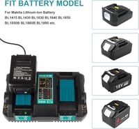 Makita 14,4V-18V akkumulátor gyorstöltő, dupla portos, EU csatlakozó 3