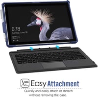 MoKo védőtok Microsoft Surface Pro 7/6/5/4 tablethez, kék, stifttartóval 6