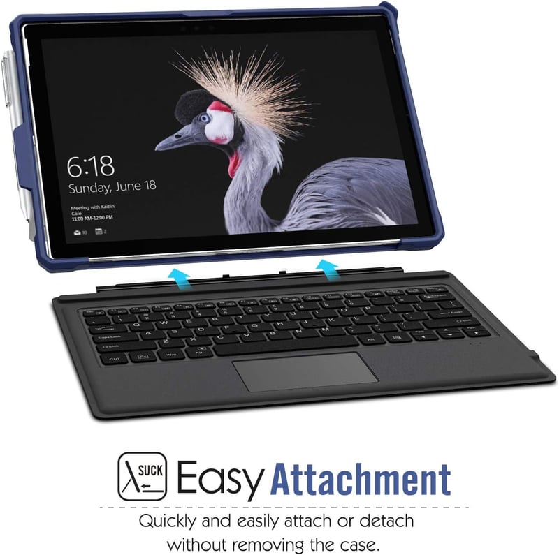 MoKo védőtok Microsoft Surface Pro 7/6/5/4 tablethez, kék, stifttartóval