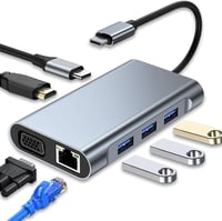 Macbook Pro & Air 7 az 1-ben USB-C Hub: 4K HDMI, VGA, Ethernet, 100W PD 1