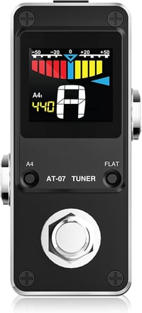 LEKATO AT-07 Kromatikus Hangoló Pedál Gitárhoz és Basszushoz - LCD Kijelzős Mini Pedál Kétféle Üzemmóddal, Hangmagasság Kalibrációval 1