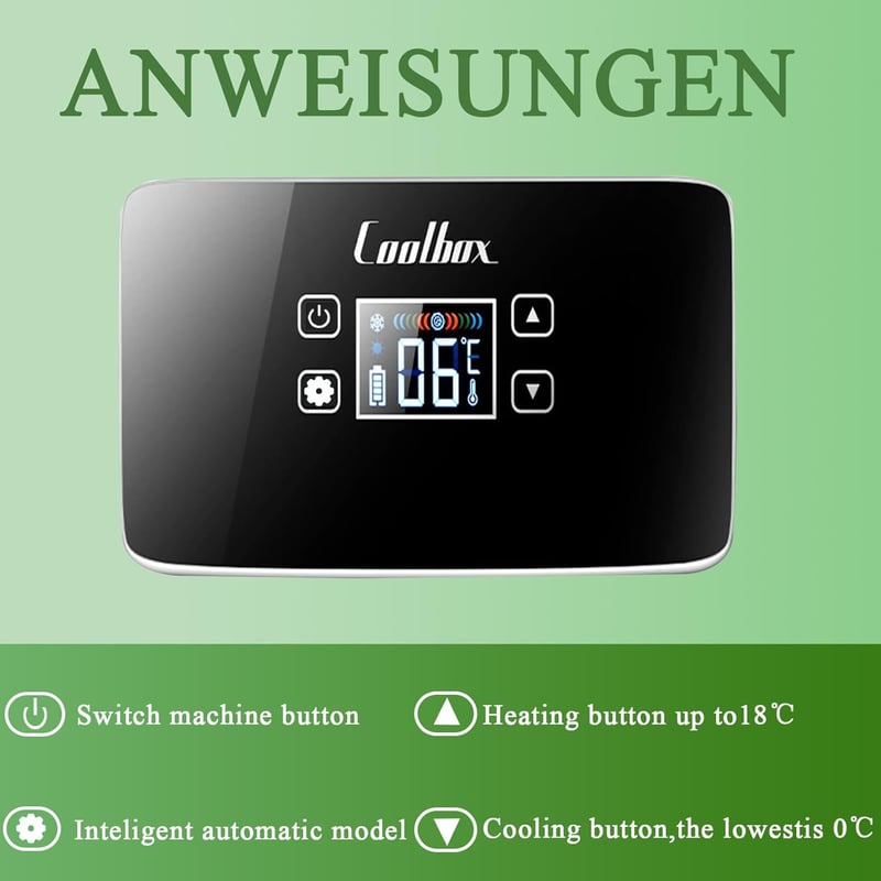 Yopyuenn Hordozható Inzulinhűtő 3 Akkumulátorral - Intelligens Gyógyszerhűtő LCD Kijelzővel, 2-8°C Hőmérséklet-szabályozás, Utazáshoz, Autób