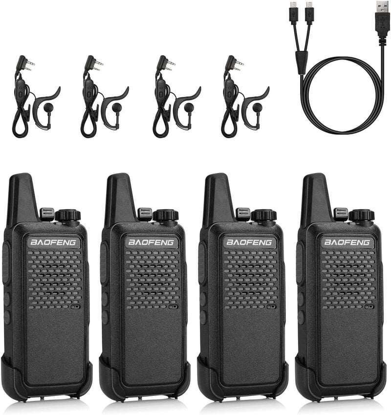 Baofeng GT-22 PMR 446 Walkie Talkie szett, 3km hatótáv, 16 csatorna, headsettel (4db)
