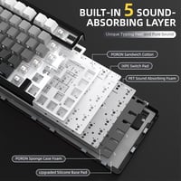 AJAZZ x Attack Shark X85 Mechanikus Gamer Billentyűzet, 75% Vezeték Nélküli, 5 Rétegű Hangtompítás, PBT Billentyűk, RGB, Hot-Swap, PC/Mac 5