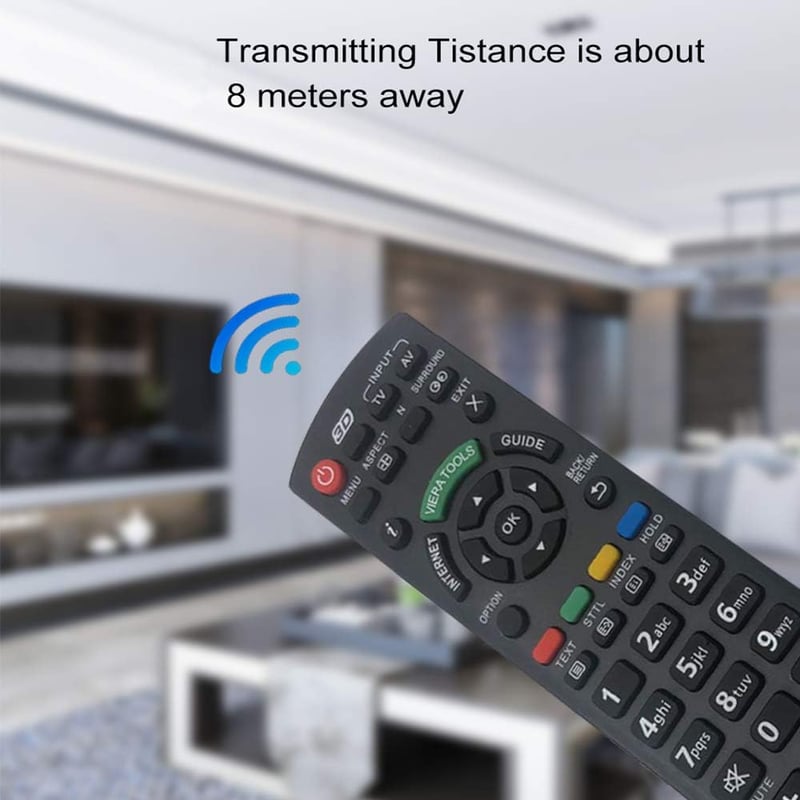 Riry N2QAYB000752 Univerzális Távirányító Panasonic Viera Smart TV-hez - Fekete, Programozás Nélküli, 10m Hatótávolság