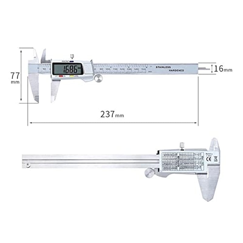 ZHAOMIMI Digitális Tolómérő 150mm Rozsdamentes Acélból - Nagy LCD Kijelzővel, 0,01mm Pontosság, Belső-Külső-Mélység Méréshez
