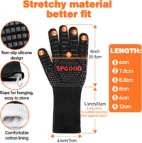 SPGOOD 800 fokos hőálló grillkesztyű, fekete, L/XXL méret 2