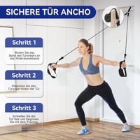 ALongSong Pilates rúd szett kezdőknek - 4 gumiszalaggal, ajtórögzítővel, otthoni edzéshez (Fekete) 3