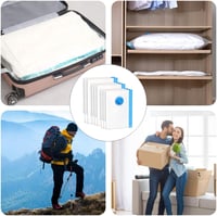 AZLIFEEU Vákuumos Tárolózsák Szett 8 db - 2 Nagy 100x80cm + 3 Közepes 80x60cm + 3 Kicsi 60x40cm Ruhákhoz, Ágyneműhöz, Párnákhoz 6
