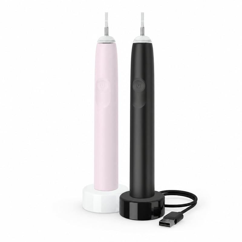 Periuță de dinți sonică electrică Philips Sonicare 3100 HX3675/15, set de 2 bucăți, negru și roz — fără capete de periaj (stare: vezi a 2-a imagine)
