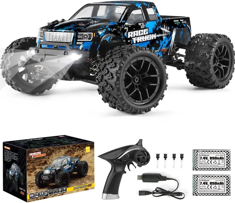Haiboxing 1/18 RC Monster Truck - 36 km/h Vízálló Távirányítós Autó 4WD Terepjáró - 7.4V Akkumulátorral, 100m Hatótáv, Gyerekeknek és Felnőt