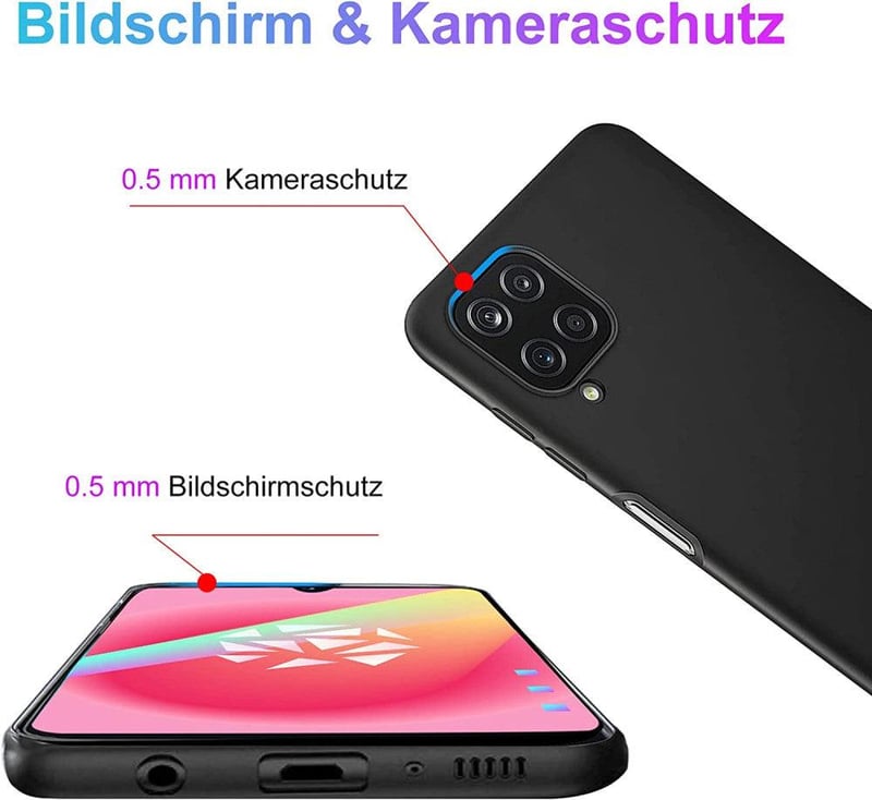 Samsung Galaxy A12 Fekete Matt Szilikon Védőtok