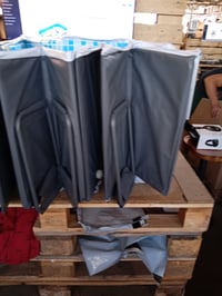 Cycayit Kutyamedence 200x135x50 cm, acélkeretes összecsukható kemény falú úszómedence kutyáknak lefolyóval és szűrőcsatlakozóval, szürke 3