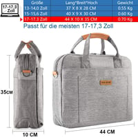 DOB SECHS 17,3" Szürke Laptop Táska - Dell, Alienware, MacBook, Lenovo, HP Kompatibilis 2