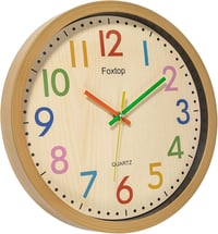 Foxtop Színes Gyerek Falióra - Hangtalan, 30 cm, Fiúknak és Lányoknak 3