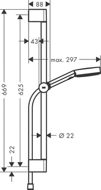 hansgrohe Pulsify Select S Víztakarékos Zuhanyszett 3 Sugártípussal - Króm Kézizuhany Fali Tartóval és Gégecsővel, Állítható Fejjel, Relaxác 7