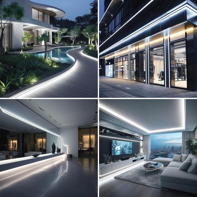 BENLUN 20m-es Vízálló COB LED Szalag, 6000K Hideg Fehér, IP65 Védelemmel, Flexibilis Vágható, 220V-os, Transzformátor Nélküli, Dugóval, Épít