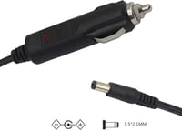 GINTOOYUN 12V-24V Szivargyújtó Hosszabbító Kábel LED Jelzéssel - 3m Autós Tápkábel 5.5x2.1mm DC Csatlakozóval, 10A Biztosítékkal 2