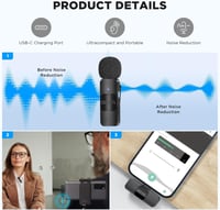 BOYA BY-V20 USB-C Vezeték Nélküli Mikrofon Zajszűréssel Android Okostelefonhoz 2